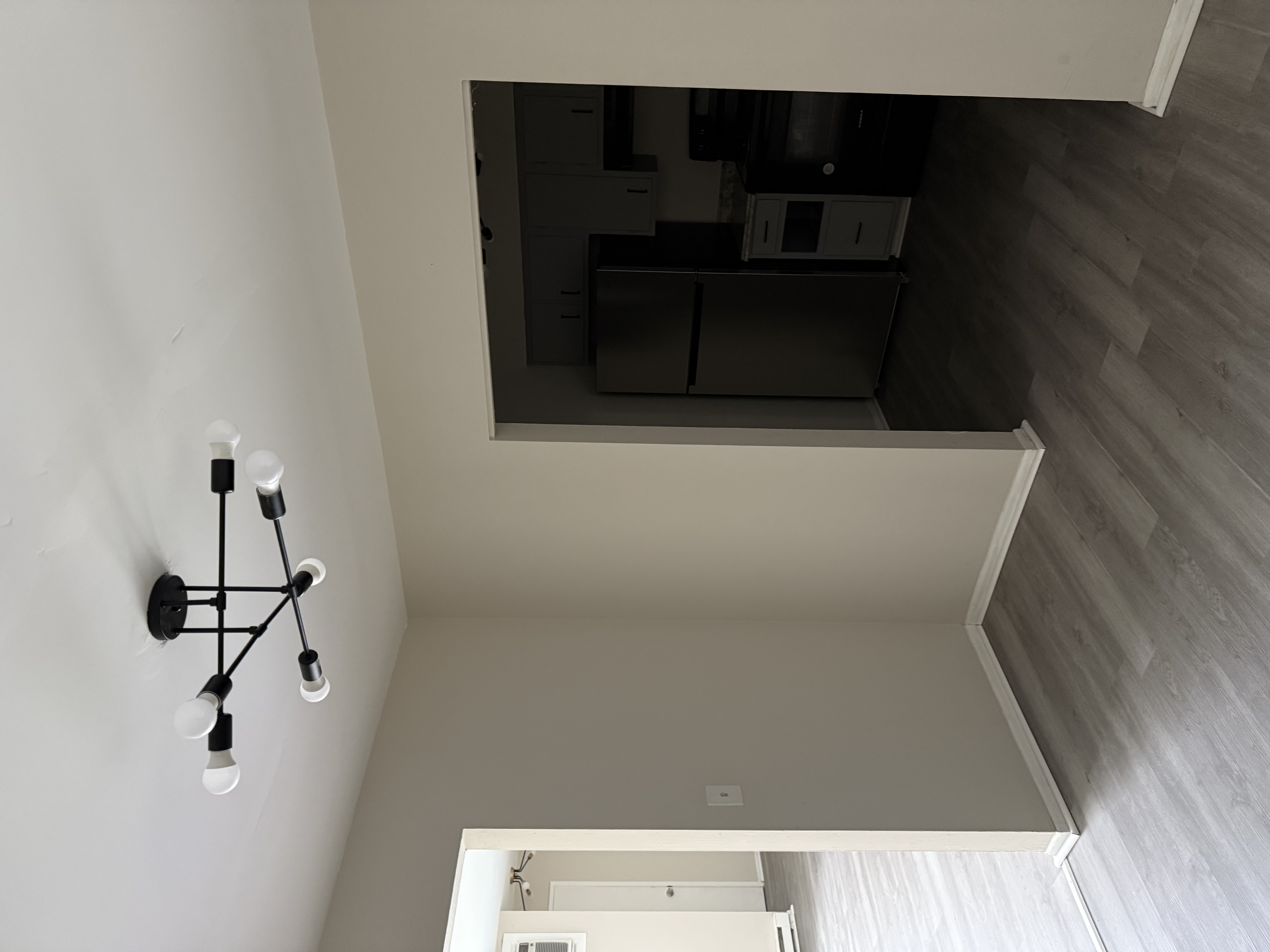 Living room with modern chandelier